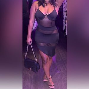 Sheer black Fashion Nova dress size small.